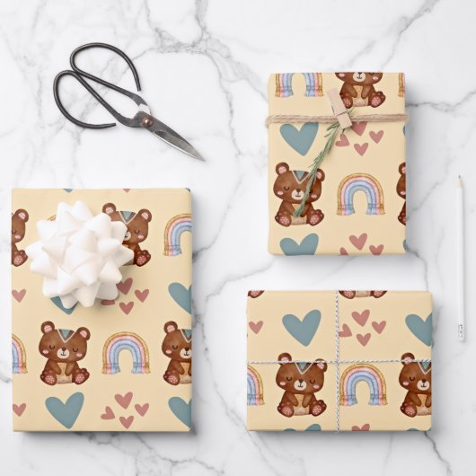 Boho Baby Geschenkpapier Set (Vorderseite)