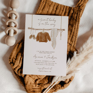 Boho Baby Geschlechtsneutrale Babyparty für Paare Einladung