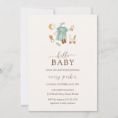 Boho Baby Girl Clothes Kinderdusche Einladung (Vorderseite)