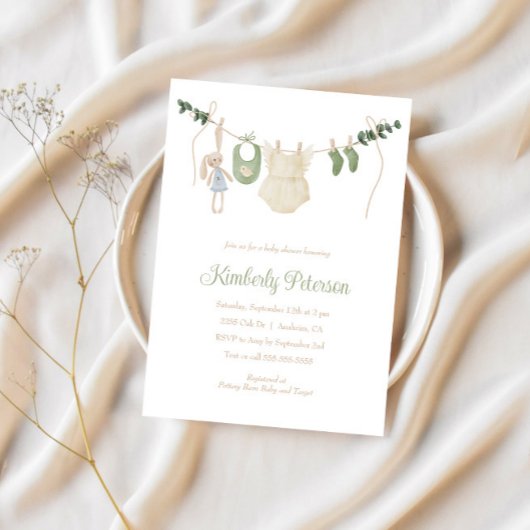Boho Baby Girl Clothes Line Babydusche Einladung