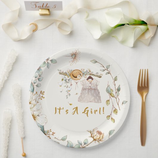 Boho Baby Girl Dress Outfit Pappteller (Hochzeit)