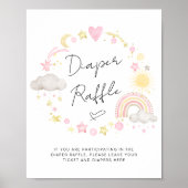 Boho Baby Girl Duschdieger Raffle Sign Poster (Vorne)