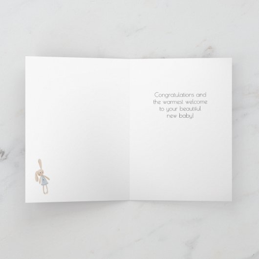 Boho Baby Girl Glückwunschkarte Karte (Innenseite)