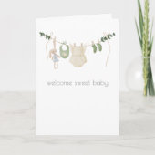 Boho Baby Girl Glückwunschkarte Karte (Vorderseite)