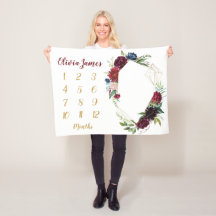 Boho Baby Girl Milestone Monthly Baby Blanket