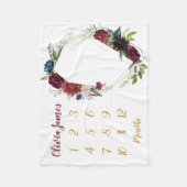 Boho Baby Girl Milestone Monthly Baby Blanket Fleecedecke (Vorderseite)