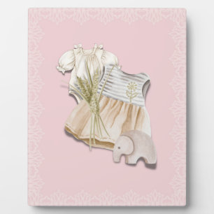 Boho Baby Girl Outfit mit Elephant   Rosa Kinderzi Fotoplatte