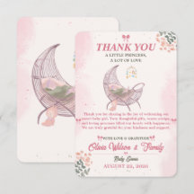 Boho Baby Girl Shower Dankeskarten