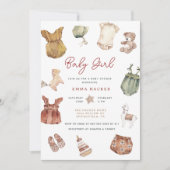 Boho Baby Girl Shower Einladung (Vorderseite)