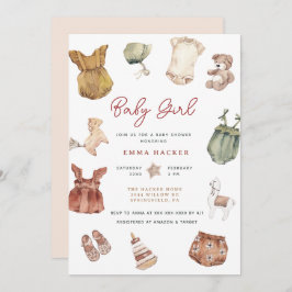 Boho Baby Girl Shower Einladung