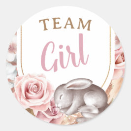 Boho Baby He or She Gender Reveal Guess Girl Runder Aufkleber