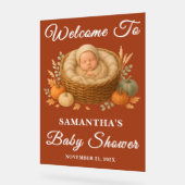 Boho Baby in Basket Fall Baby Dusche Willkommen Acrylschild (Winkel)