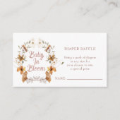 Boho Baby in Bloom Baby Duschdusche Windeln Raffel Begleitkarte (Vorderseite)