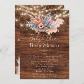 Boho Baby in Bloom Baby Dusche Einladung (Vorne/Hinten)