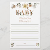 Boho Baby in Bloom Baby Dusche Kinderbetreuung Flyer (Vorne)