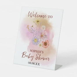 Boho Baby in Bloom Baby Dusche Willkommen Sockelschild