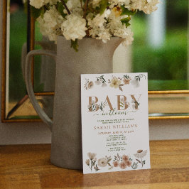 Boho Baby in Bloom Baby Girl Shower Einladung