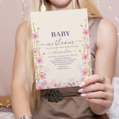Boho Baby in Bloom Baby Girl Shower Einladung