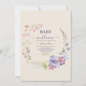 Boho Baby in Bloom Baby Girl Shower Einladung (Vorderseite)