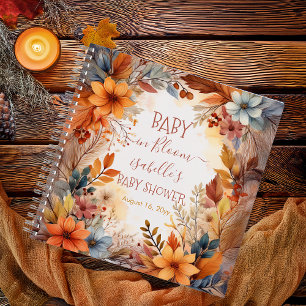 Boho Baby in Bloom Fall Blumendusche Gästebuch Notizblock
