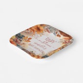 Boho Baby in Bloom Fall Floral Frame Baby Shower Pappteller (Gewinkelt)