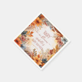 Boho Baby in Bloom Fall Floral Frame Baby Shower Serviette (Ecke)