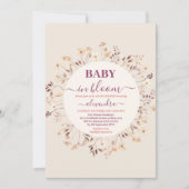 Boho Baby in Bloom Floral Wildblume Babydusche Einladung (Vorderseite)