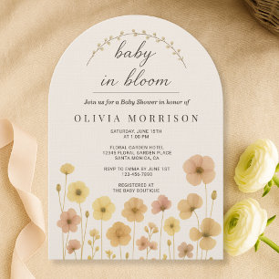 Boho Baby In Bloom Florale Babyparty-Einladung Einladung