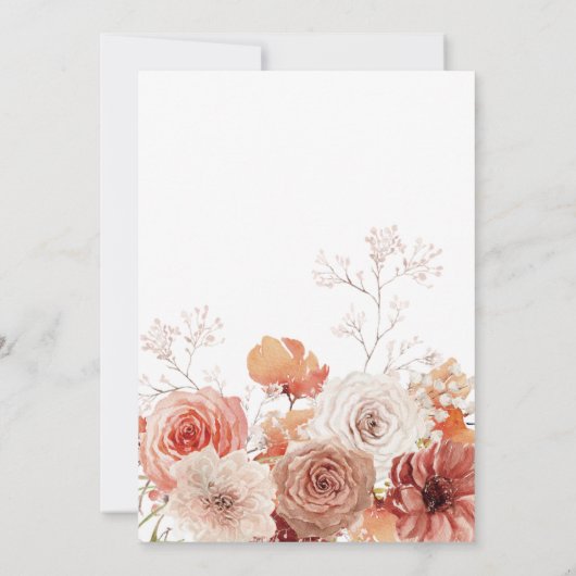 Boho Baby in Bloom Florals Babydusche Einladung (Rückseite)