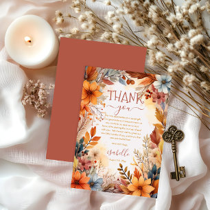 Boho-Baby-in-Bloom-Herbstblumenrahmen-Baby-Party Dankeskarte