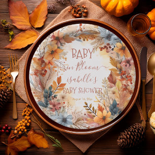 Boho-Baby-in-Bloom-Herbstblumenrahmen-Baby-Party Pappteller