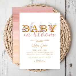 Boho Baby in Bloom Pampas Dusche Einladung