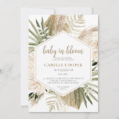 Boho Baby in Bloom Pampas Grass Einladung (Vorderseite)