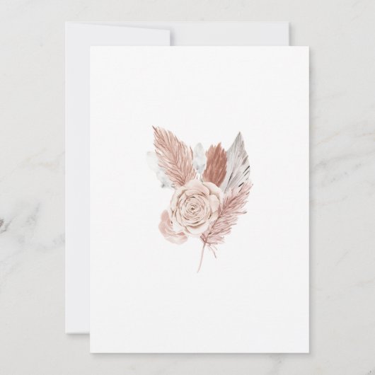 Boho Baby in Bloom Pampas Grass Girl Babydusche I Einladung (Rückseite)