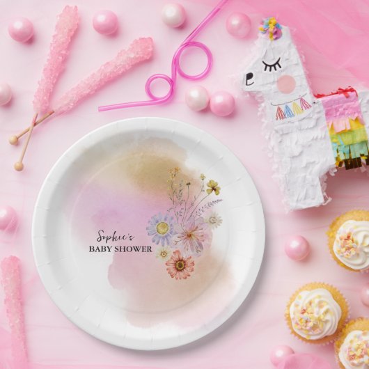 Boho Baby in Bloom Pappteller (Party)