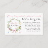 Boho Baby in Bloom Pink Bow Babydusche Anfrage Begleitkarte (Vorderseite)