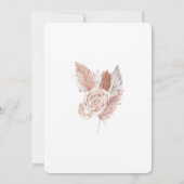 Boho Baby in Bloom Pink Girl Babydusche Einladung (Rückseite)