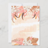 Boho Baby in Bloom Pink Pampas Grass Baby Dusche I Einladung (Rückseite)