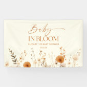 Boho Baby in Bloom Wildblume Babydusche Banner (Horizontal)