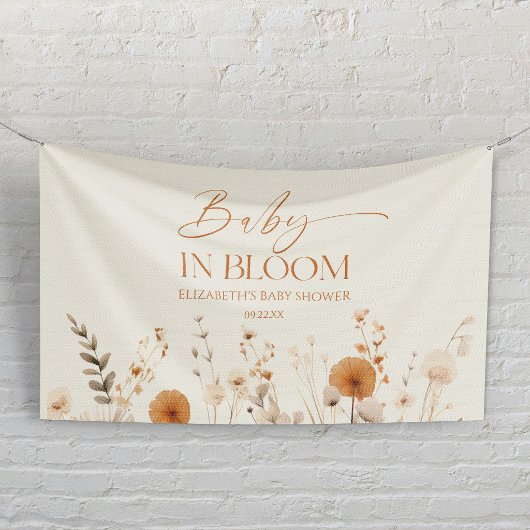 Boho Baby in Bloom Wildblume Babydusche Banner