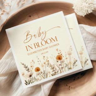 Boho Baby in Bloom Wildblume Babydusche Serviette