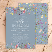 Boho Baby in Bloom Wildblume Blue Baby Dusche Einladung