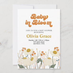 Boho-Baby in Bloom Wildflower-Baby-Party Einladung