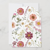 Boho Baby in blühender Wildblume Wasserfarbe Einladung (Rückseite)