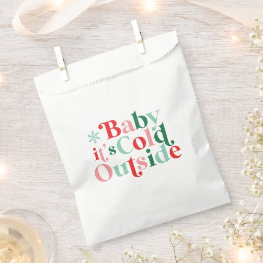 Boho Baby It's Cold Outside Weihnachtsretro Schrif Geschenktütchen (Ausgeschnitten)