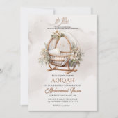 Boho Baby Kinderzimmer Aqiqah Unisex Einladung (Vorderseite)