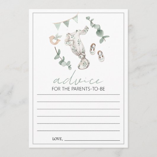 Boho Baby Kleider Dusche Kinderbetreuung Eltern Hinweiskarte (Vorderseite)