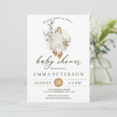 Boho Baby Little Romper Baby Dusche Einladung (Stehend Vorderseite)