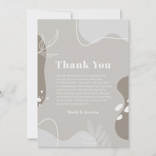 Boho Baby Magazine Birth Ankündigung (Rückseite)