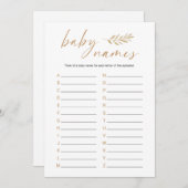 Boho Baby Names Baby Shower Game Programm (Vorne/Hinten)
